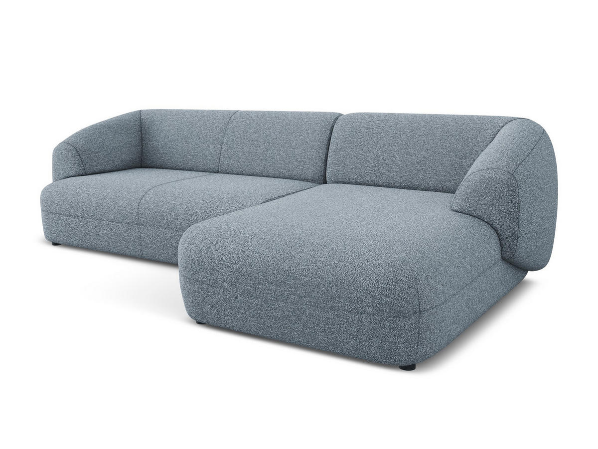 ECKSOFA rechts Strukturstoff Stoff Blau - Blau/Blaugrau, Kunststoff/Textil (280/156cm) - Makamii