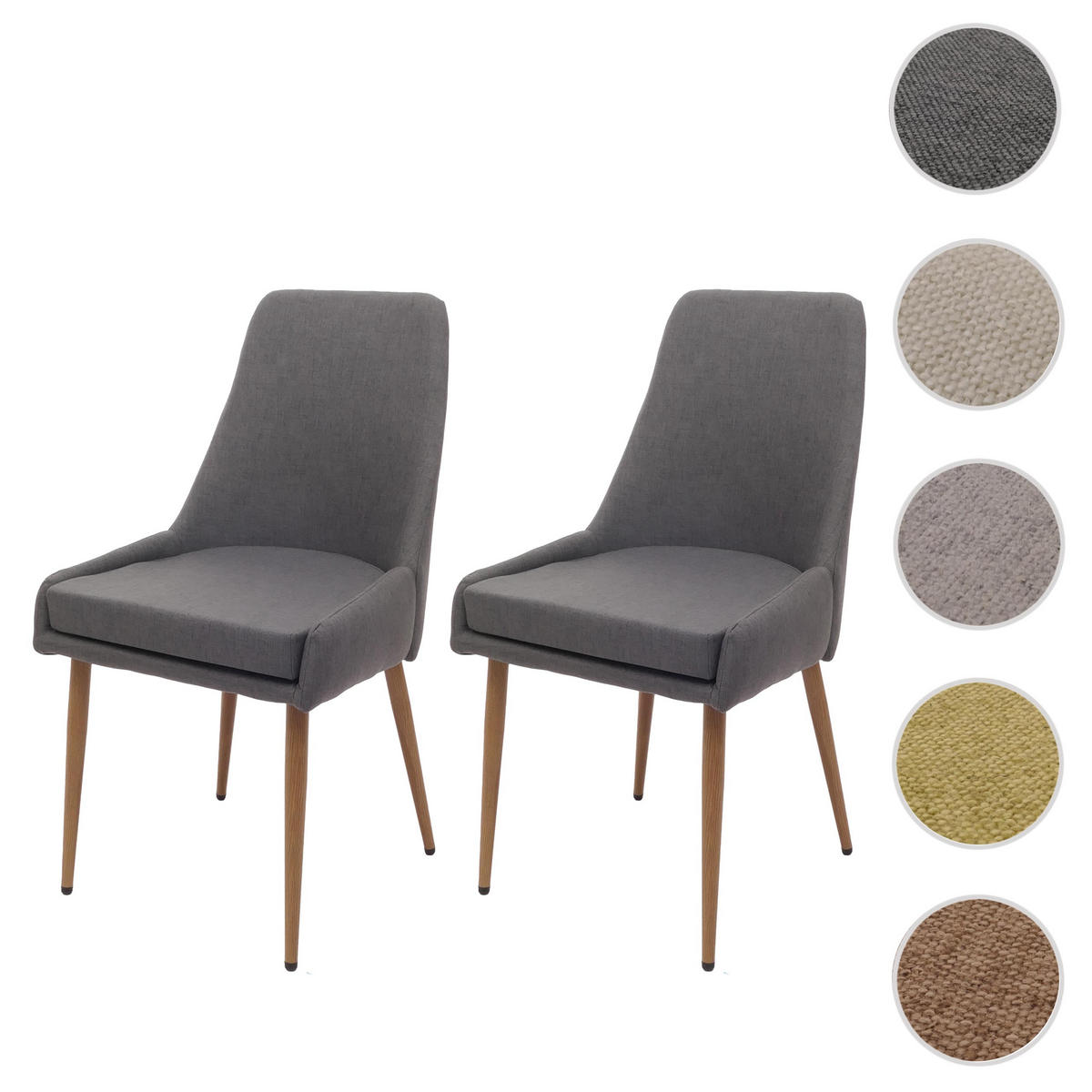 ESSZIMMERSTUHL Grau 2er-Set - Grau, Textil (50/92/60cm) - MCW