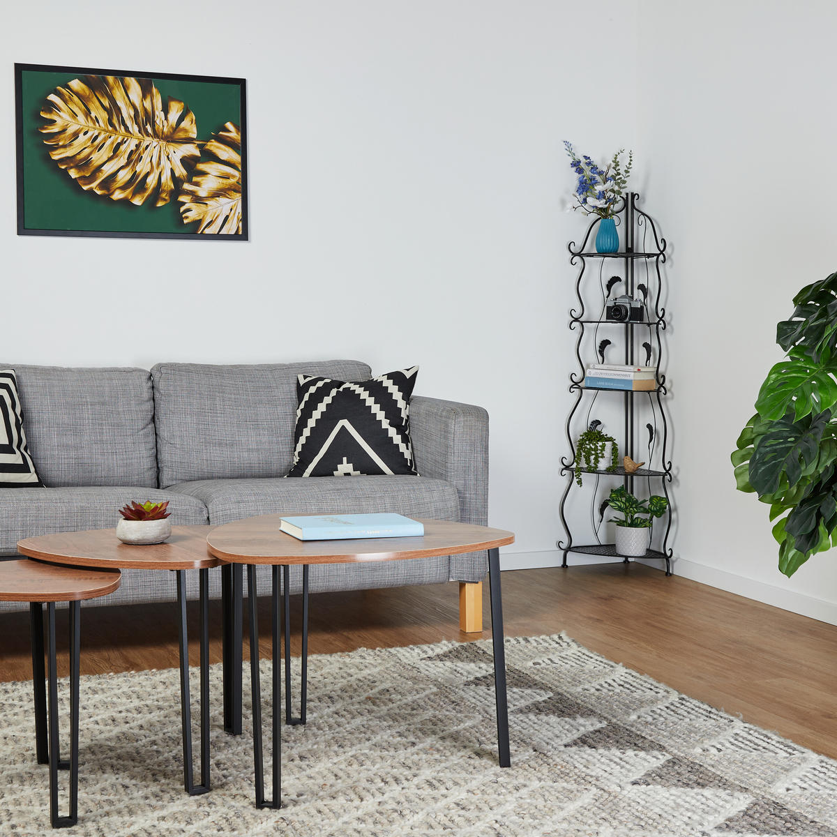 ECKREGAL - Schwarz, Kunststoff/Metall (30/136/30cm) - Relaxdays