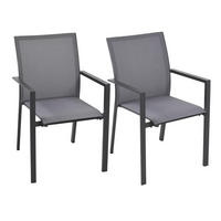 GARTENSTUHL 2er Set Finn Stapelstuhl - Grau, Kunststoff (63/89/56cm) - DELUKE