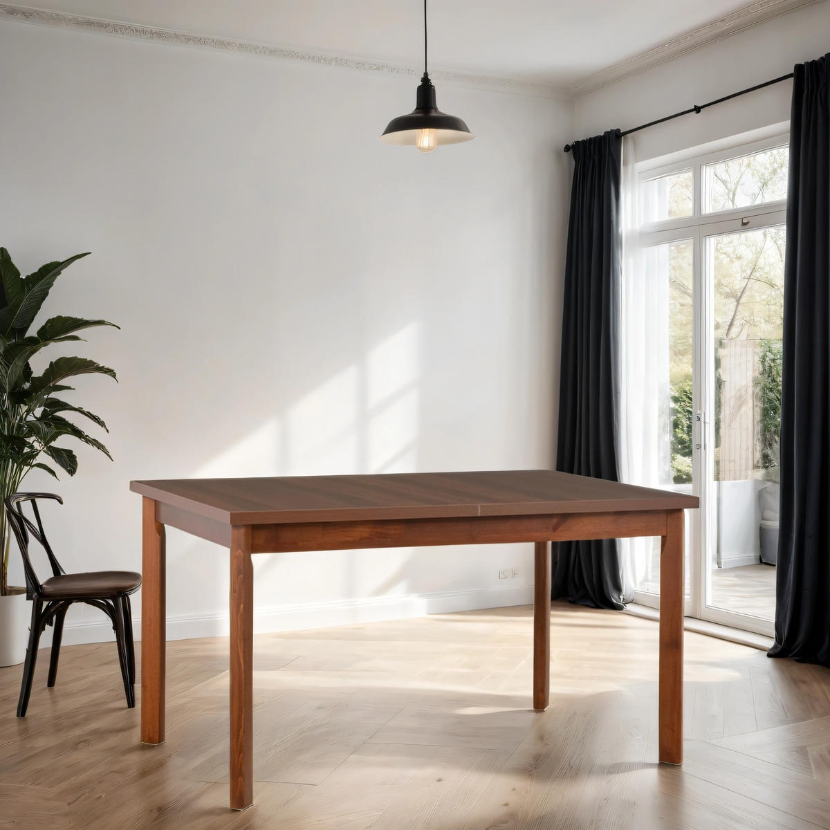 ESSTISCH Modena 1 P, 140-180/80 - Walnussfarben, Holz (80/140/78cm) - Leaf Design