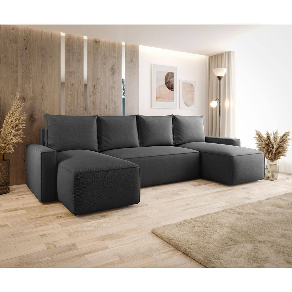 Thumbnail - Bedante Wohnlandschaft, Dunkelgrau, Textil, 300x75x140 cm, Wohnzimmer, Sofas & Couches, Wohnlandschaften, Wohnlandschaft...