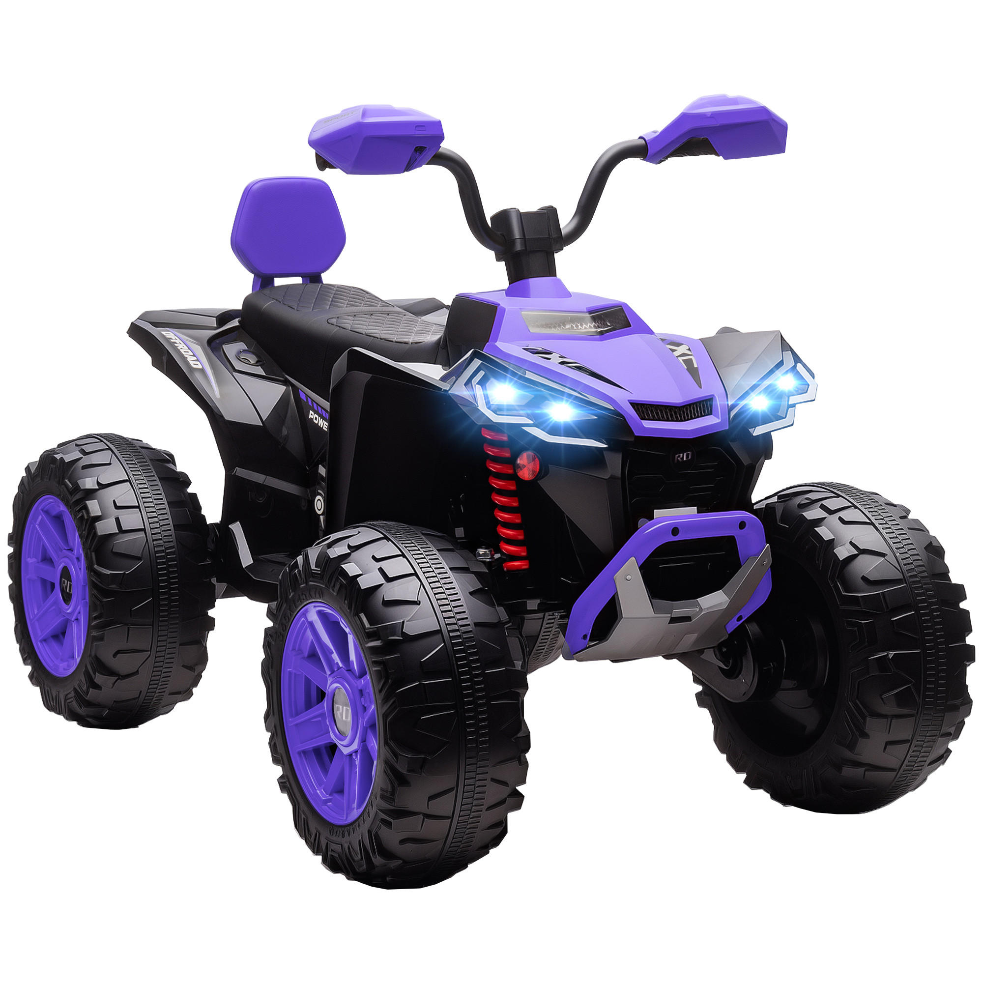 KINDER-ELEKTROQUAD 24V mit Vorwärts-, Rückwärtsfunktion, 2 Sitzer, Lila - Violett, Kunststoff (109/68.5/76cm) - AIYAPLAY