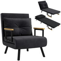 SCHLAFSESSEL 4-in-1 DE-14594 mit 5-fach verstellbarer Rückenlehne Schwarz - Schwarz, Textil (73/81/63cm) - ComfortXL