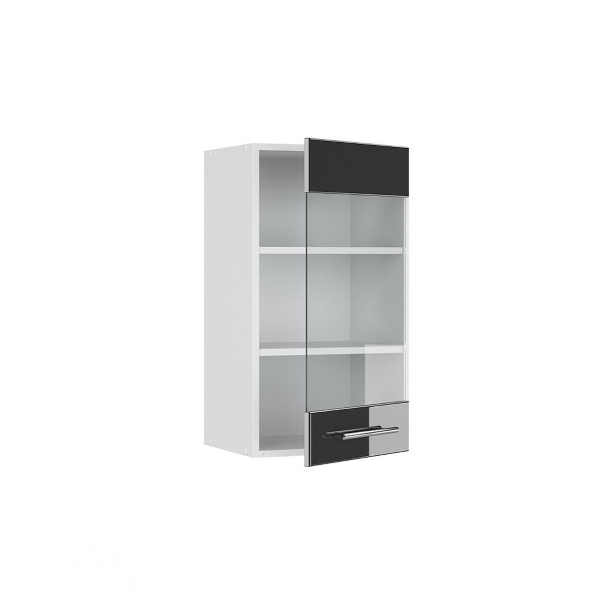 KÜCHENGLASSCHRANK Fame-Line Anthrazit Hochglanz 40 cm - Schwarz Hochglanz/Anthrazit, Holzwerkstoff (40/72/34.1cm) - Vicco
