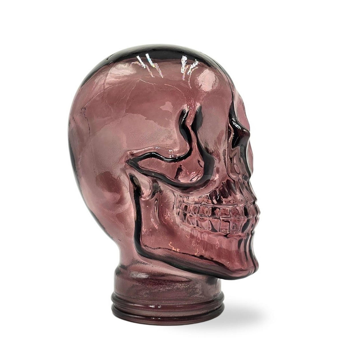 KOPFHÖRERSTÄNDER TOTENKOPF Glas T13 lila - Lila, Glas (19/26/19cm) - DESIGN DELIGHTS