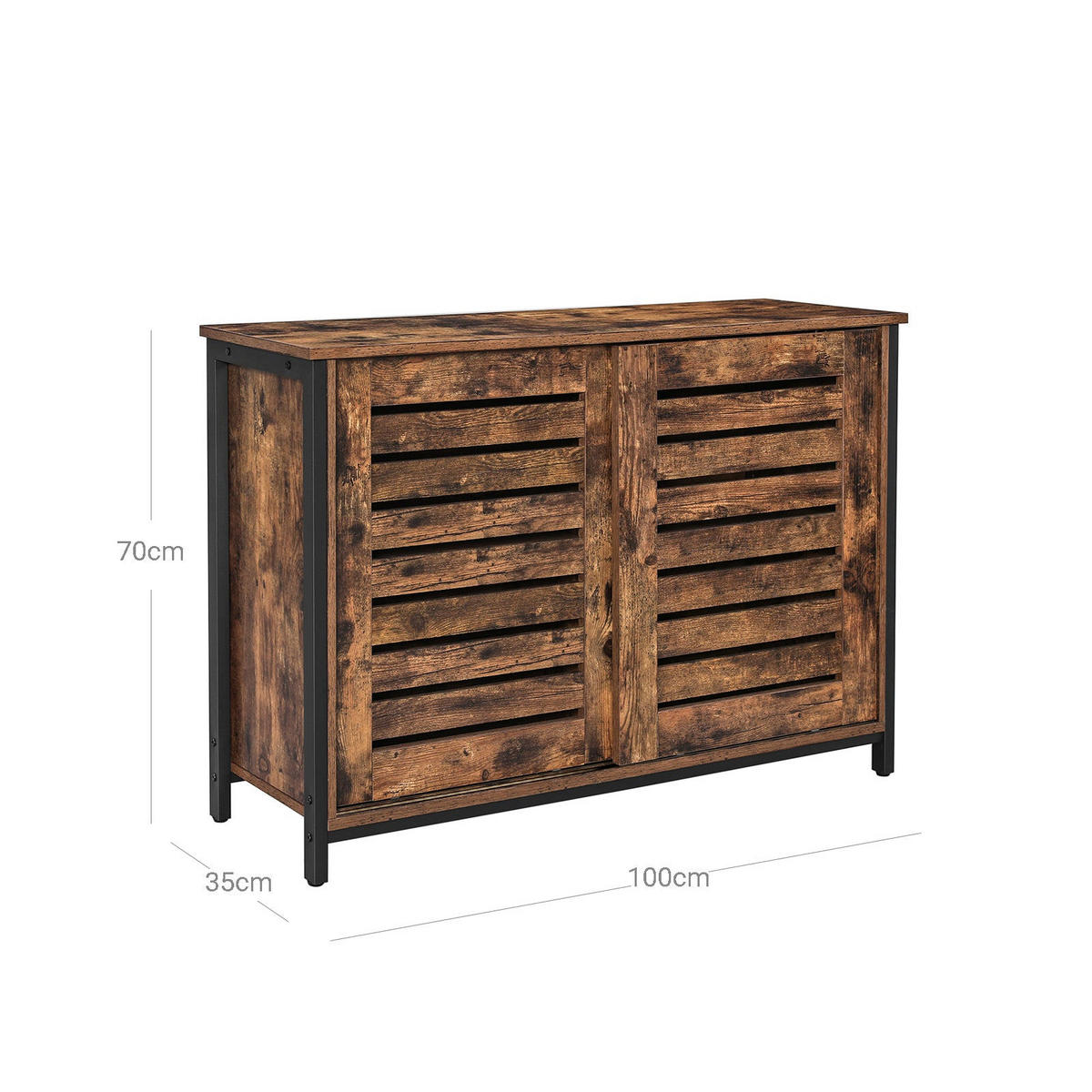 KÜCHENSCHRANK SIDEBOARD - Braun, Holzwerkstoff (35/70/100cm) - Hansiro