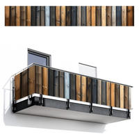 BALKON-SICHTSCHUTZ Holz - Dielen - Gemischt - Teakfarben, Kunststoff (500/80cm) - MuchoWow