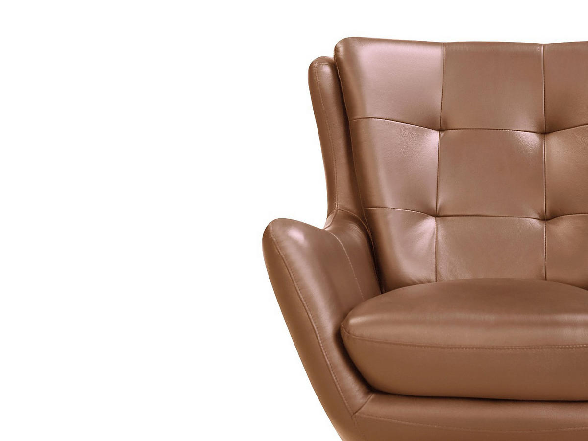 SESSEL mit gerader Rückenlehne - 1 Person - Leder - Camel - - Hellbraun, Leder (81/95/82cm) - Vente-Unique