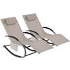 GARTENLIEGE Taya,abnehmbares Kopfpolster, seitliche Aufbewahrungstasche,beige - Beige, Kunststoff (62/92/142cm) - tectake