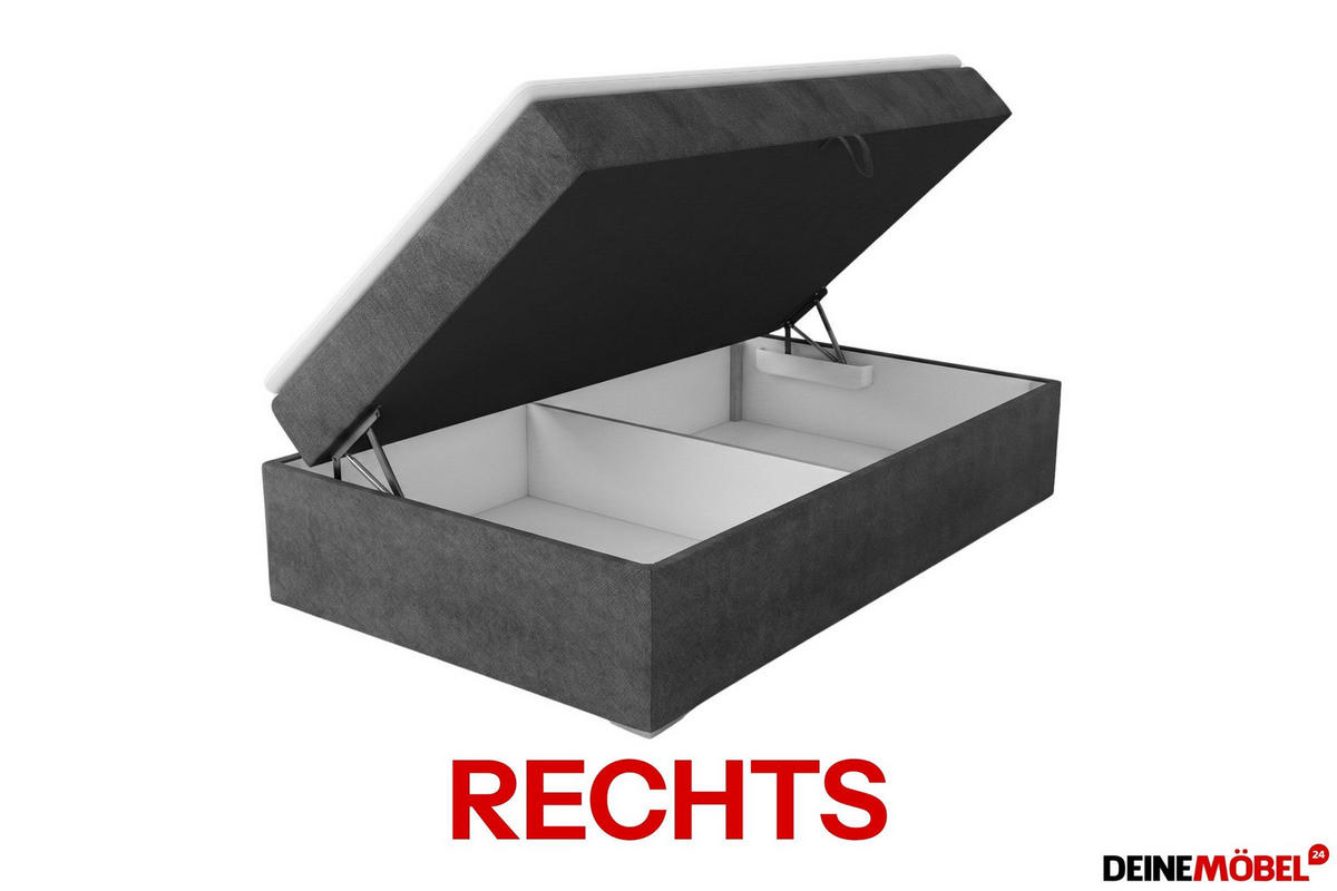 BOXBETT JUNG 3 100/200 Anthrazit H3 Öffnung rechts - Anthrazit, Holz/Holzwerkstoff (100/200cm) - Deine Möbel 24