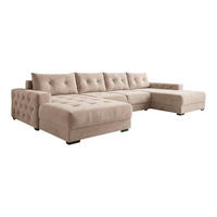 ECKSOFA MODENA 320 cm x 185 cm – Stoff: VELUTTO Beige 2 Farbe: Beige - Beige, Textil (320/185cm) - A&J MöbelLand