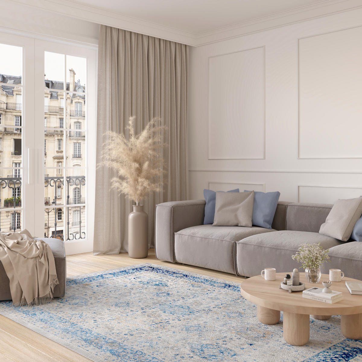 TEPPICH VALLEY Blau 120/180 cm - Blau, Textil (120/180cm) - Tapiso