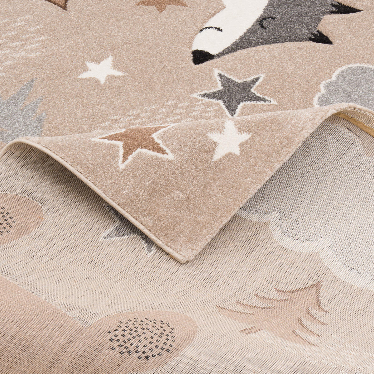 KINDER TEPPICH MAUI KIDS FUCHS UND BÄR - Grau, Textil (120/170cm) - Pergamon