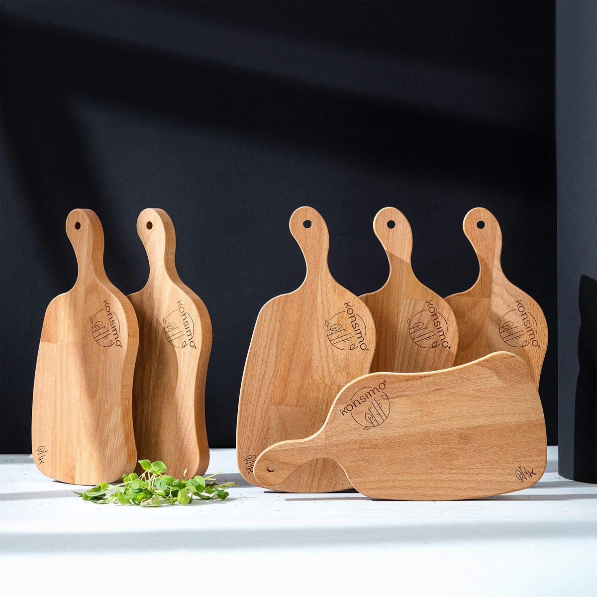 SCHNEIDEBRETT Holz Buche geölt LIVO 6-tlg - Buchefarben, Holz (16/33cm) - KONSIMO®