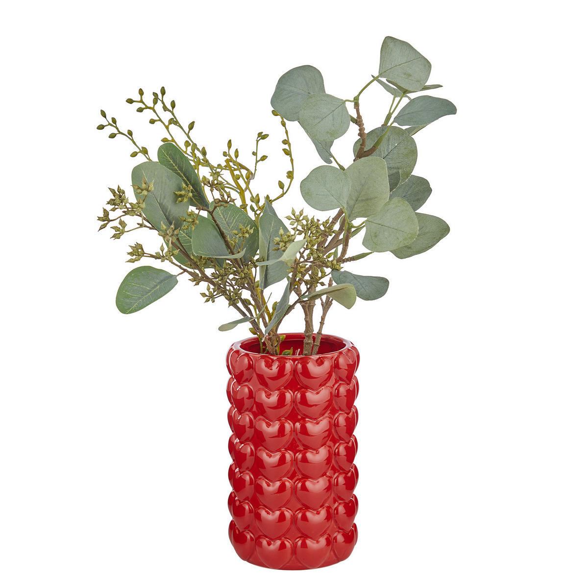 VASE Statement Herzen - Rot, Stein (18cm) - Butlers