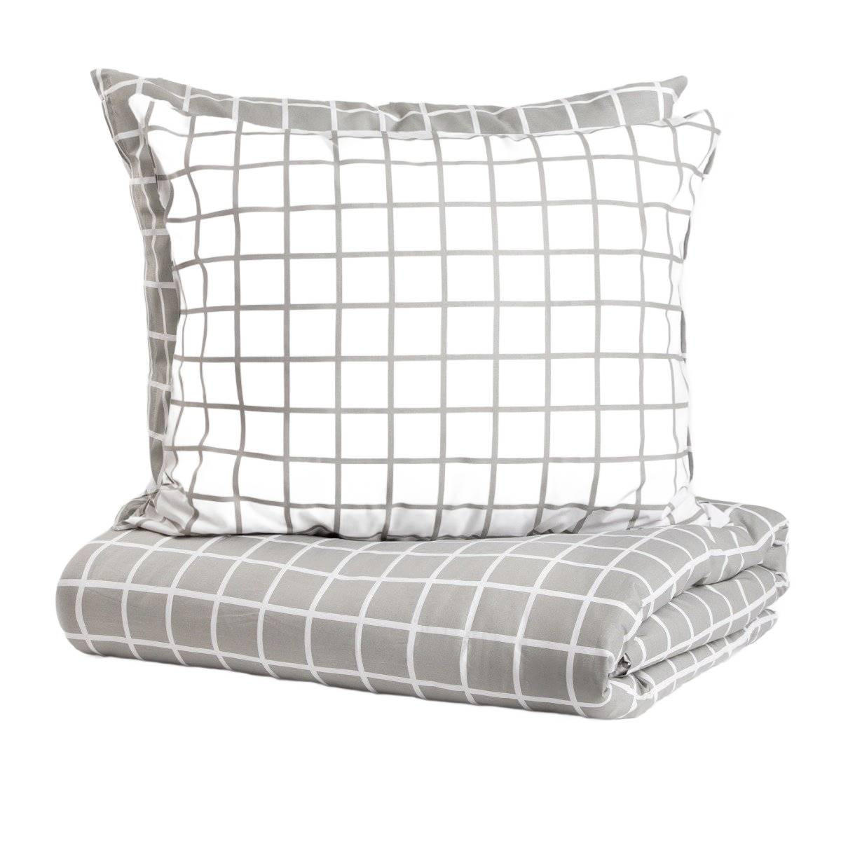 BETTWÄSCHE Reyes grau-weiß 160/200 cm - Grau, Textil (160/200cm) - Homla