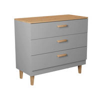 KOMODA Denver Siva - siva, leseni material (100/90/47cm) - Petits-meubles