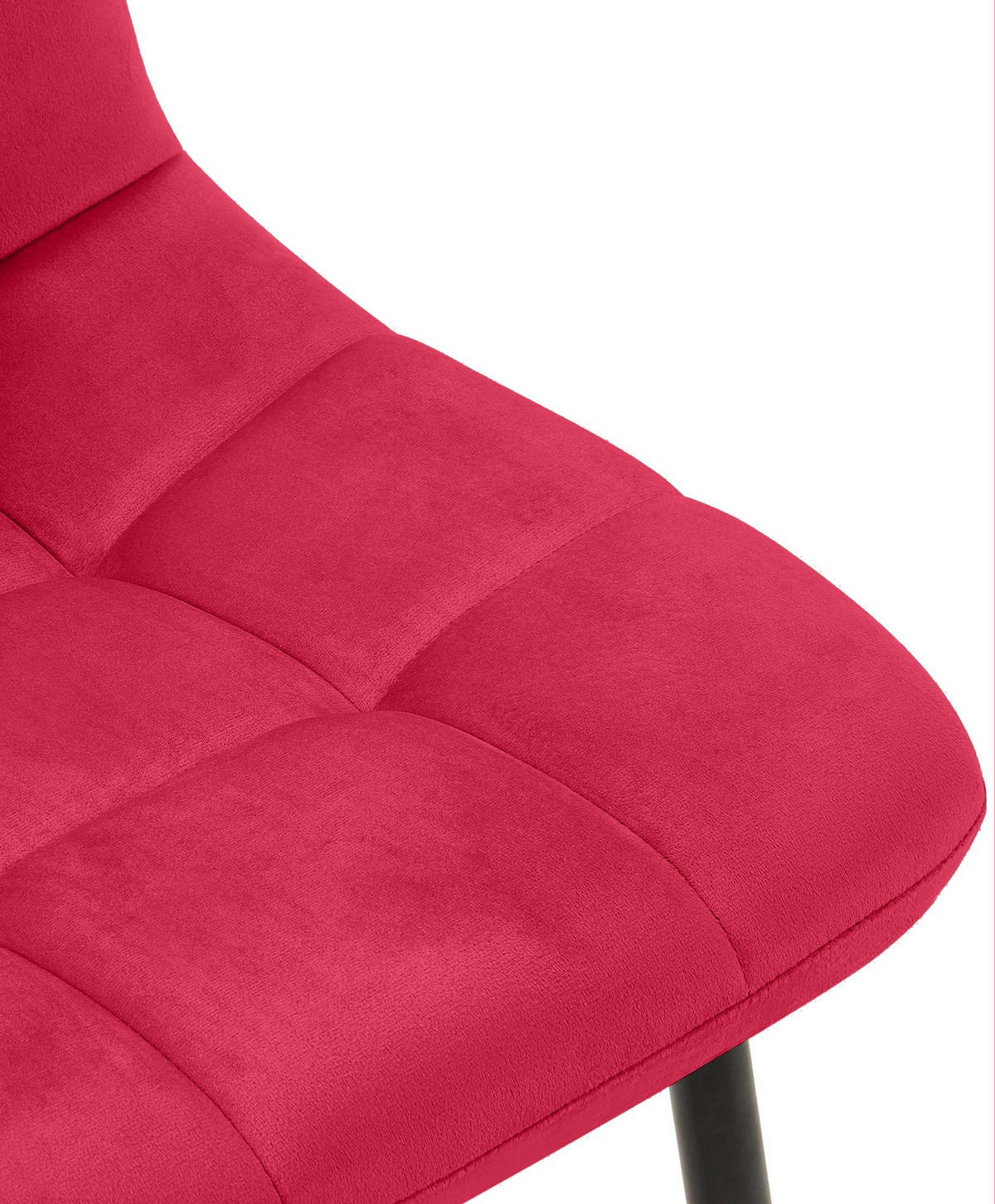 STUHL Samt Rot - Rot/Schwarz, Textil/Metall (45/84/55cm) - CLP