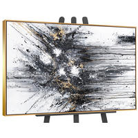 GEMÄLDE Tanz der Spritzer II Schattenfugenrahmen Gold 140x100 cm - Goldfarben, Holz (140/100cm) - YS-art gallery