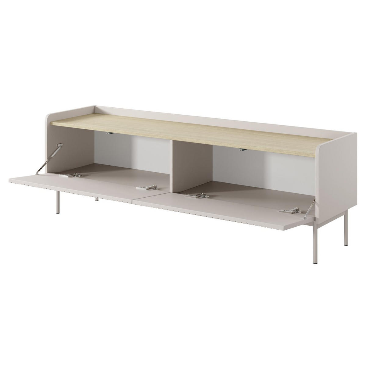 TV-LOWBOARD Liwelo Greige 153 cm - Taupe, Holzwerkstoff/Metall (153/50.2/38cm) - Selsey