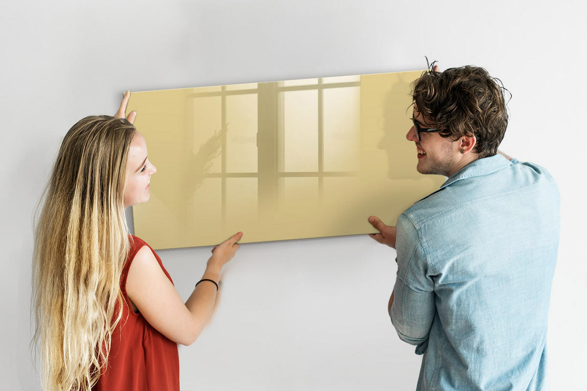 MAGNETTAFEL 120x60 Creme schwarzer Marker - Creme, Glas (120/0.4/60cm) - TULUP
