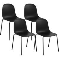 STAPELSTUHL 4 Kunststoff Schwarz - Schwarz, Kunststoff/Metall (51/85/55cm) - CLP
