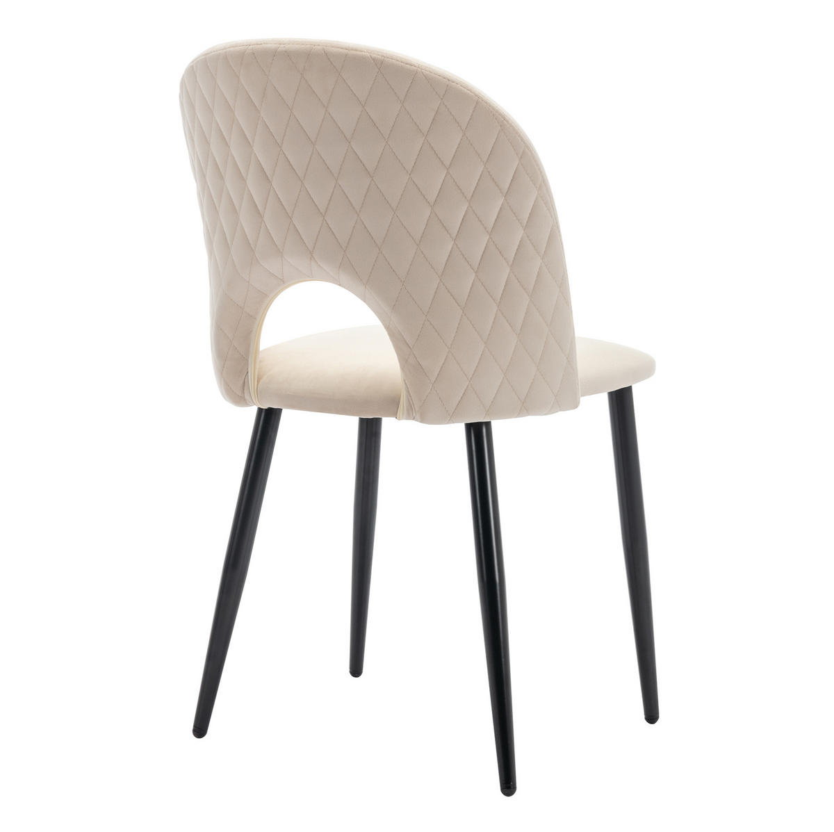ESSZIMMERSTUHL mit Rückenlehne Samt Beige 2er-Set - Beige, Metall (44/84/47.2cm) - Meubliv