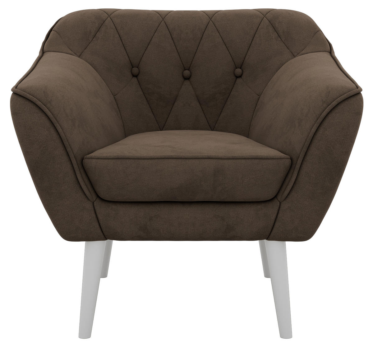 KRESLO PIRS - Hnedá Samet - hnedá/biela, kompozitné drevo/textil (80/75/74cm) - MKS