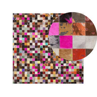 PATCHWORK-TEPPICH Enne 200/200 cm - Multicolor, Fell (200/200cm) - Beliani