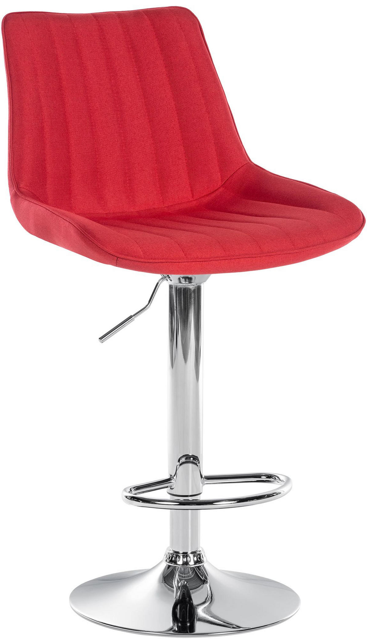BARHOCKER RIO Rot Stoff Chrom - Rot, Textil/Metall (49.5/91/50cm) - DELUKE