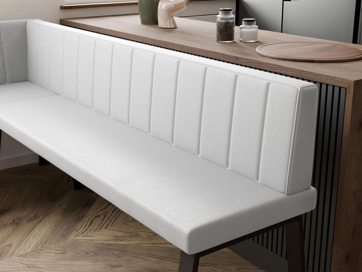 ECKBANK links MONO Y Kunstleder gesteppt, 142/196 cm Weiß - Weiß, Kunststoff/Textil (142/196cm) - Idohome