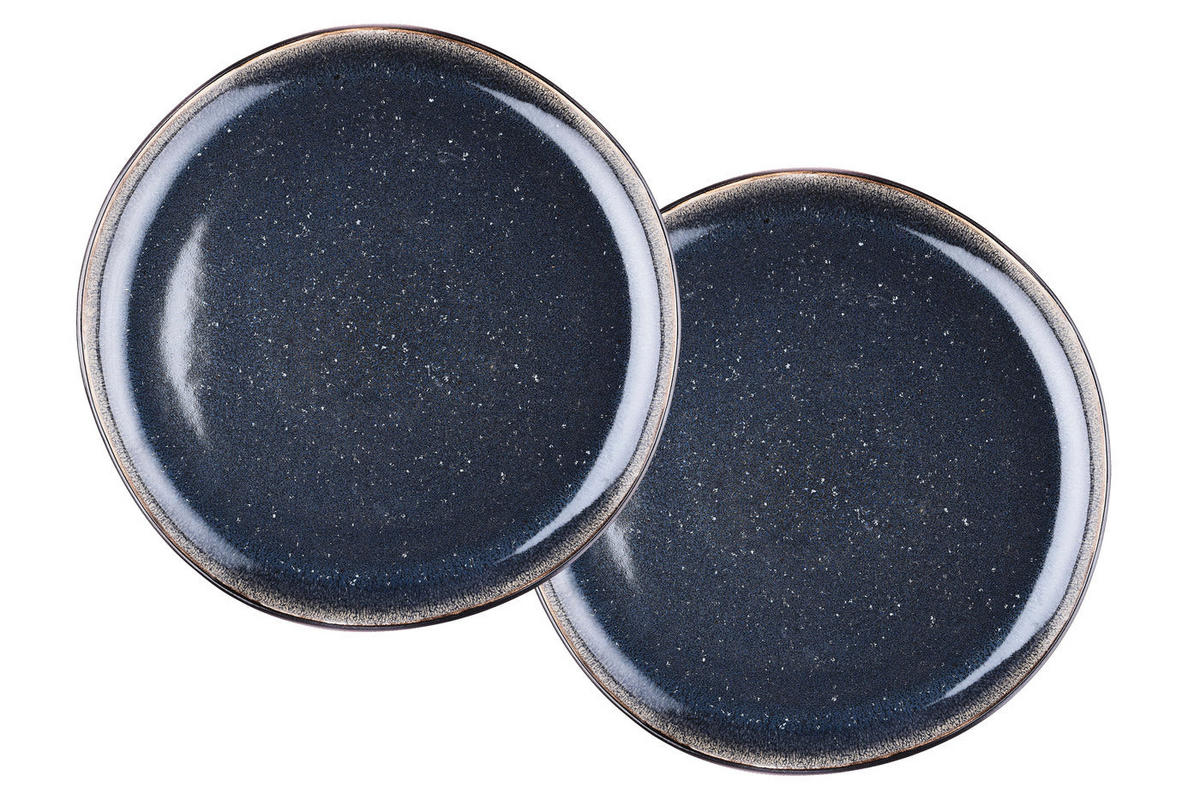 SERVIERPLATTEN Iris Ø32cm - 2er-Set - Nachtblau - Blau, Keramik (32/3.5/32cm) - Björn