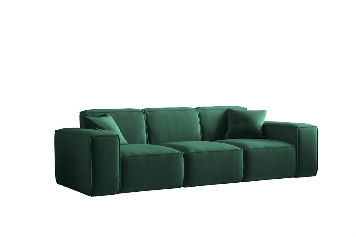 SOFA Celes Premium 3-sitzer Opera Velvet - Grün, Holzwerkstoff/Textil (225/73/88cm) - Fun Möbel