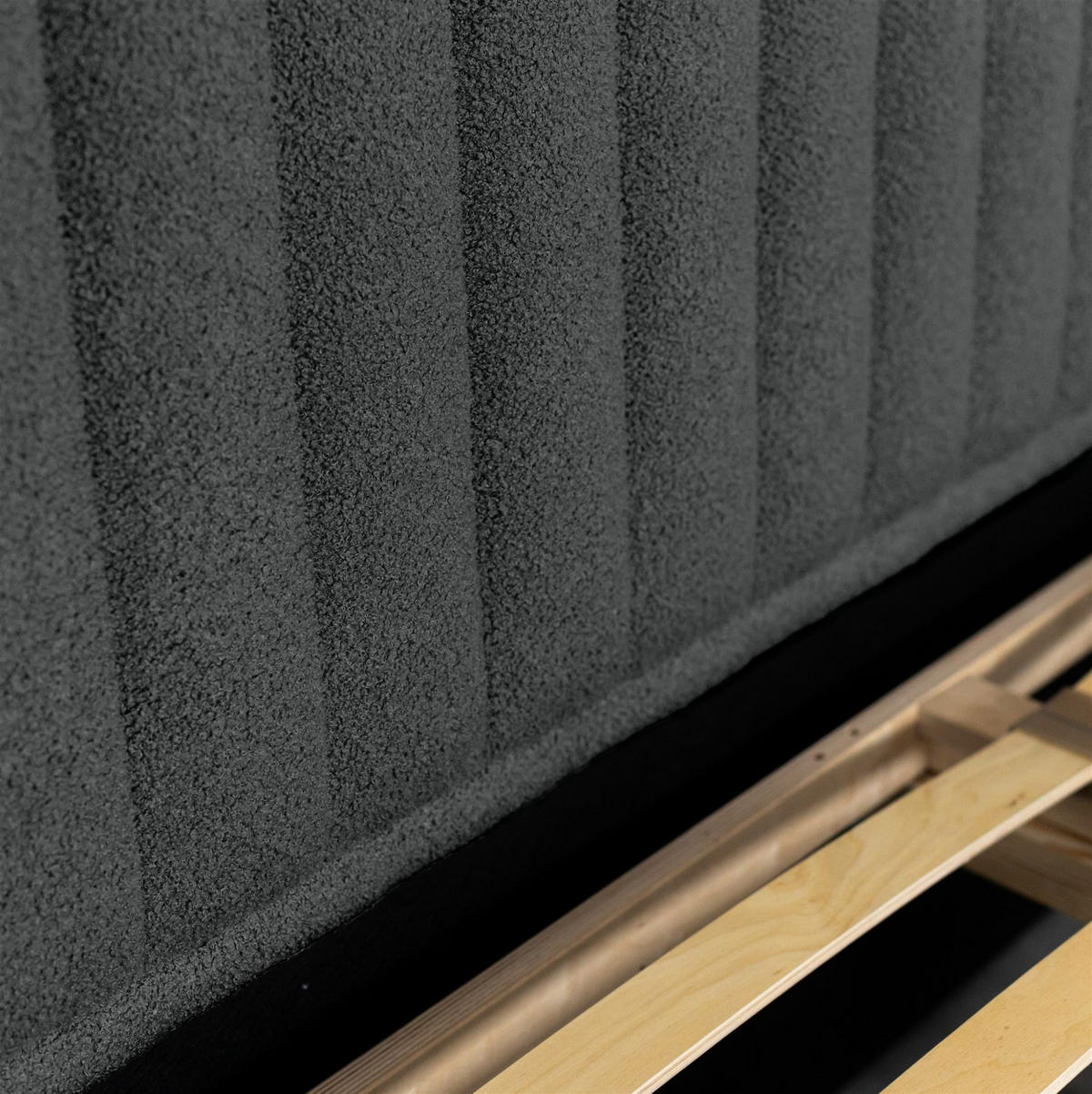 POLSTERBETT Miami Now Or Never Komplett - Dunkelgrau, Holzwerkstoff/Textil (160/200cm) - Fun Möbel