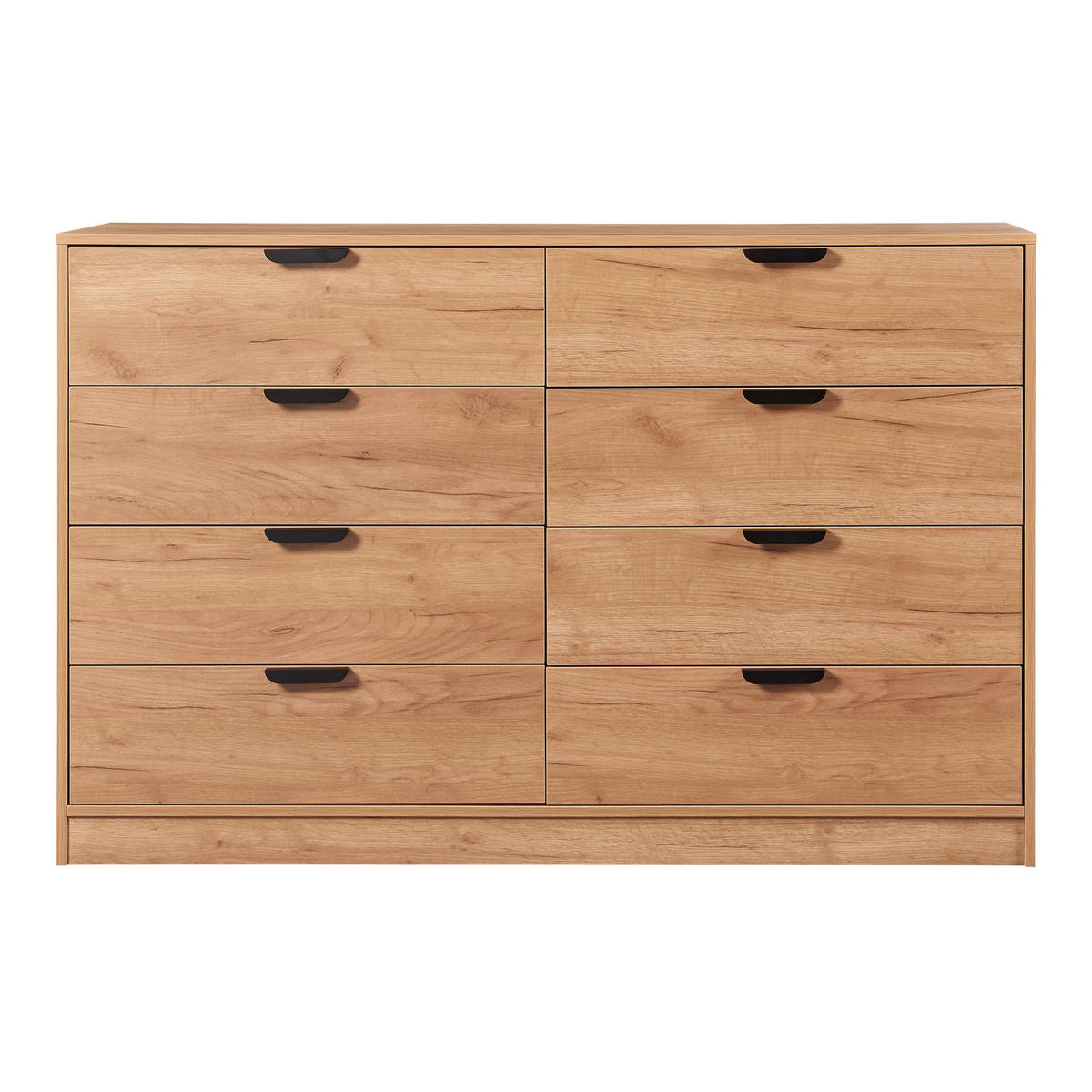 KOMMODE Varkaus - Eichefarben, Holzwerkstoff (140/90/40cm) - [en.casa]
