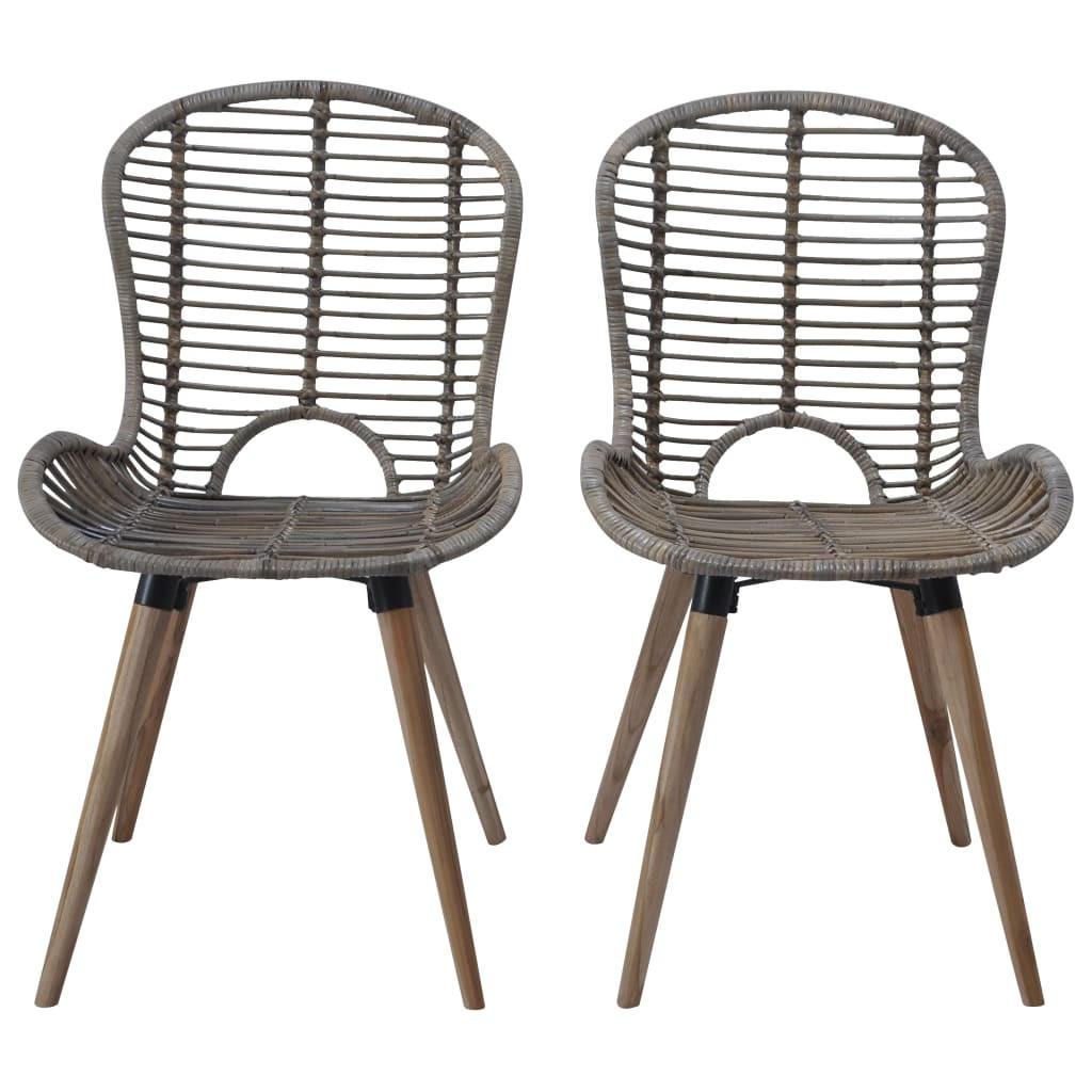 ESSZIMMERSTÜHLE 2 Stk. Braun Natürliches Rattan 48*64*85cm - Braun, Naturmaterialien (48/85/64cm) - ZMH