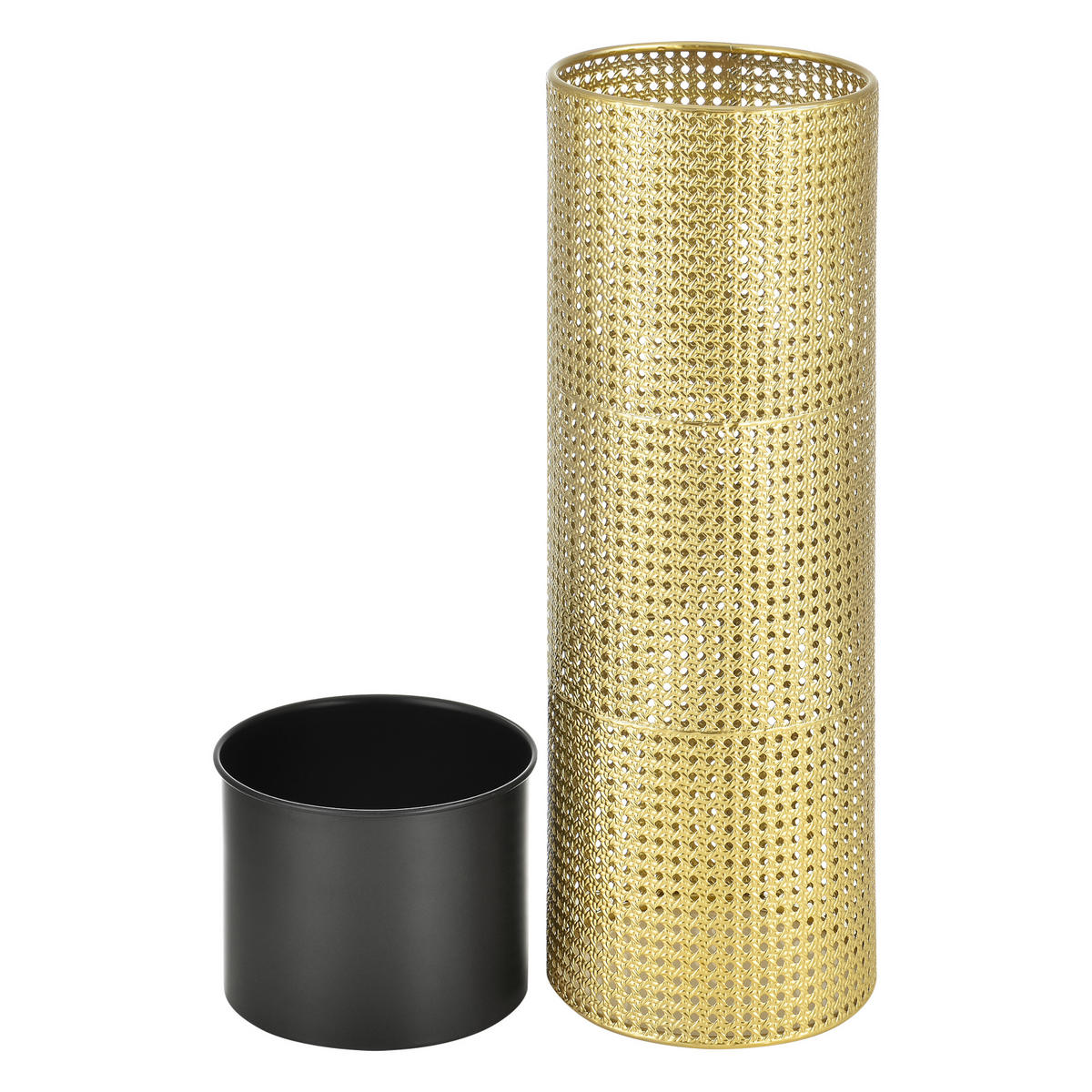 PFLANZENSTÄNDER-SET 2 TLG. Lüttich - Goldfarben/Schwarz, Metall (24/66/24cm) - [en.casa]