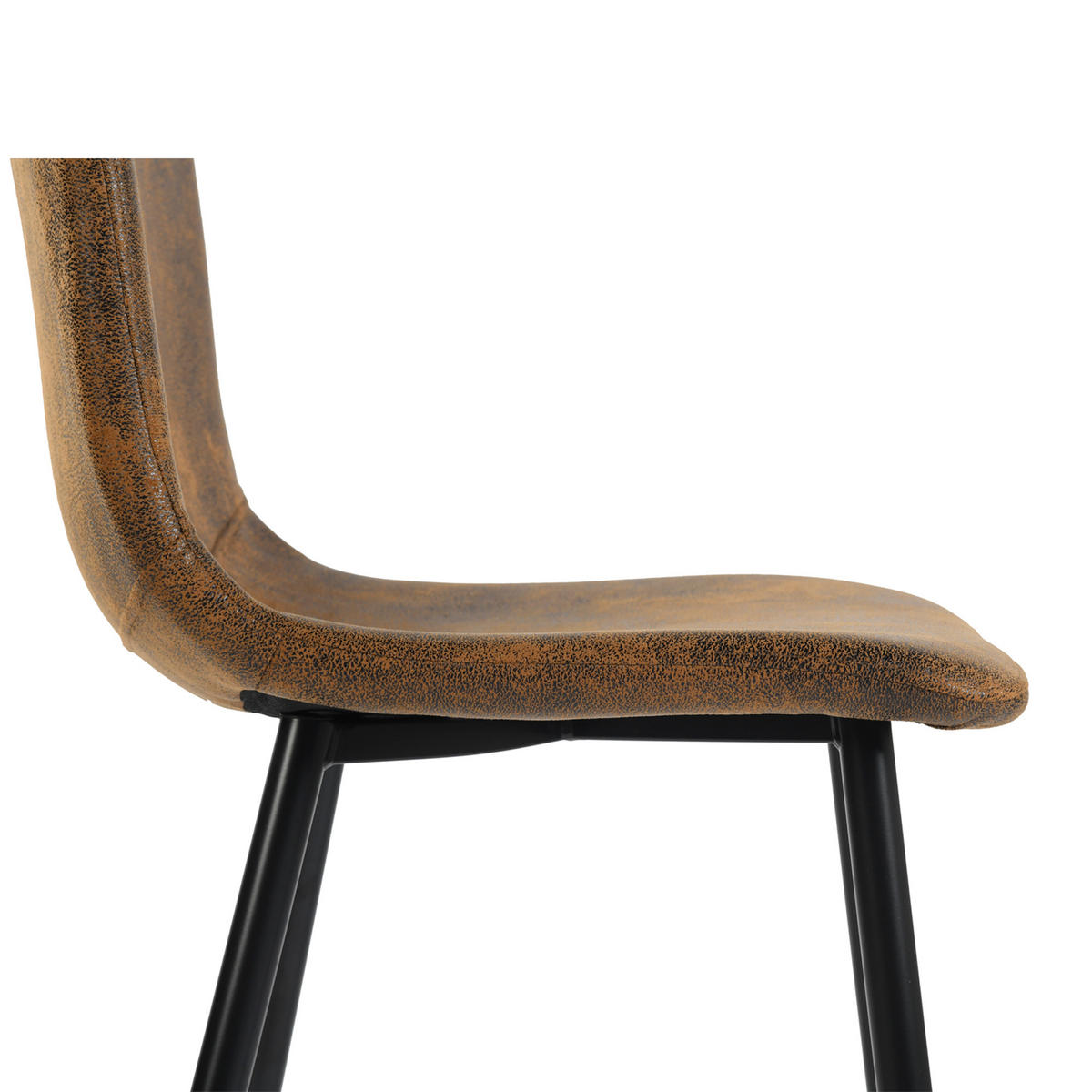 ESSZIMMERSTUHL 4er-Set in Braun Wildleder-Optik Vintage-Design - Schwarz/Braun, Holzwerkstoff/Textil (44/87/54cm) - Urban Meuble