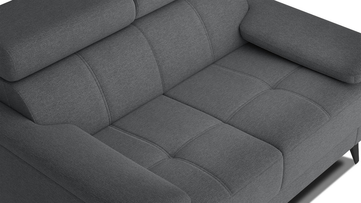 SOFA TAUNUS 2-Sitzer, dunkelgrau - Dunkelgrau/Schwarz, Holzwerkstoff/Textil (141/80/102cm) - Courtois Laville