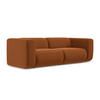 3-SITZER SOFA Samt Stoff Orange - Terra cotta/Schwarz, Kunststoff/Textil (228/70/89cm) - Makamii