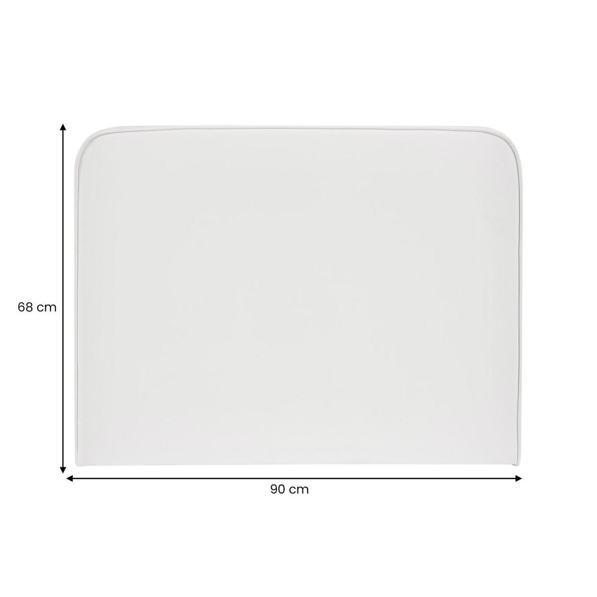 KOPFTEIL ARIELA 90X190 CM - Weiß, Textil (90/68/6cm) - IDIMEX