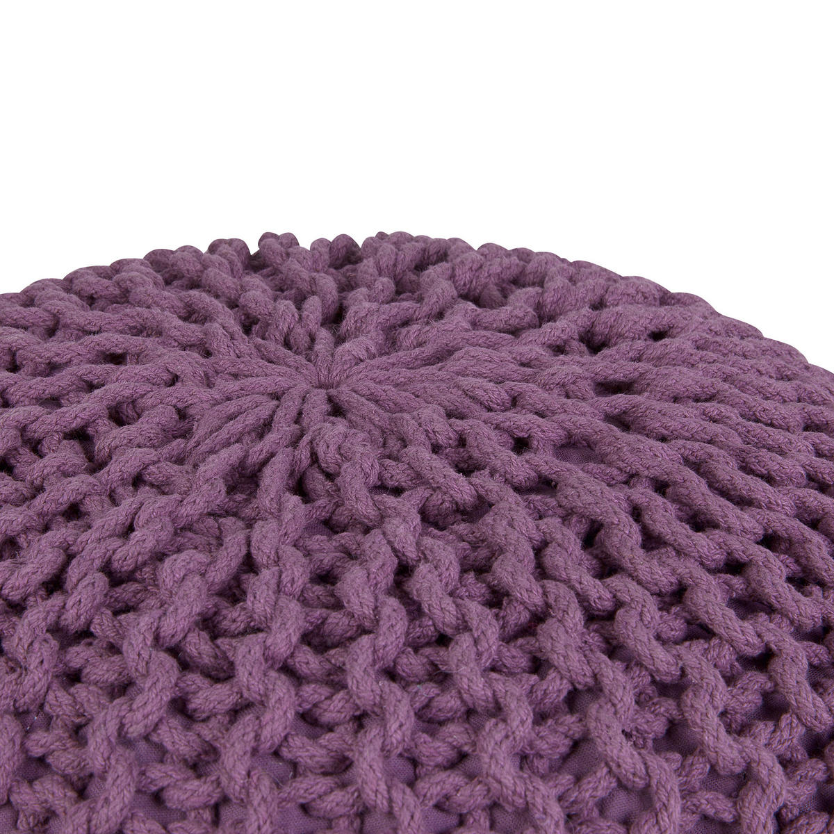 POUF Conrad 50/50/35 cm - Violett, Naturmaterialen/Textil (50/35/50cm) - Beliani
