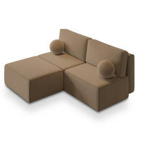 ROHOVÁ SEDAČKA VARNA béžová - šedá/béžová, dřevo/textil (196/158cm) - MASSENO