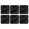 GLASUNTERSETZER 6er-Set Gold - Marmor - Glitzer - Luxus 10x10 cm - Goldfarben, Naturmaterialien (10/0.2cm) - MuchoWow