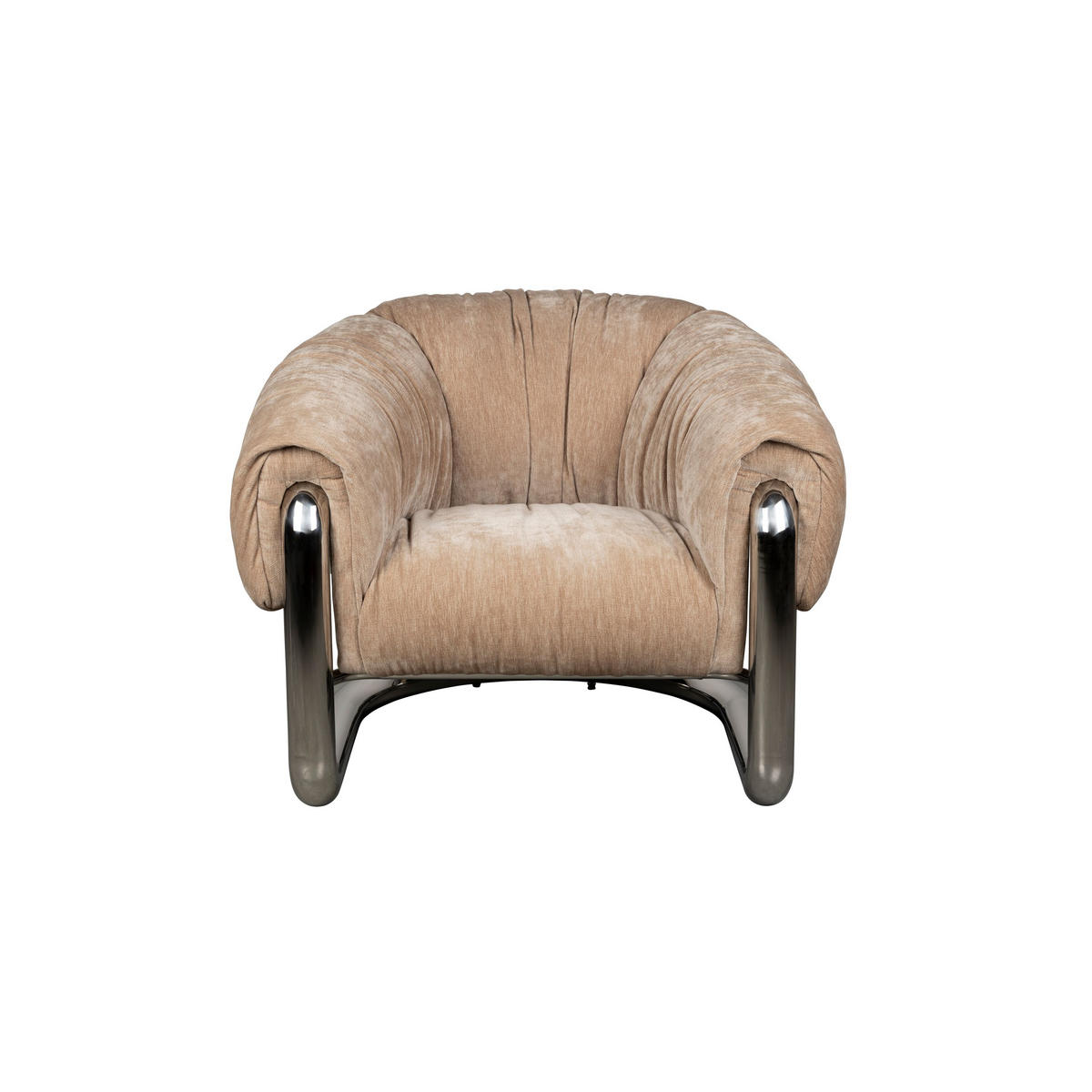 SESSEL Marly Beige - Beige/Silberfarben, Kunststoff (98/79/96cm) - Dutchbone