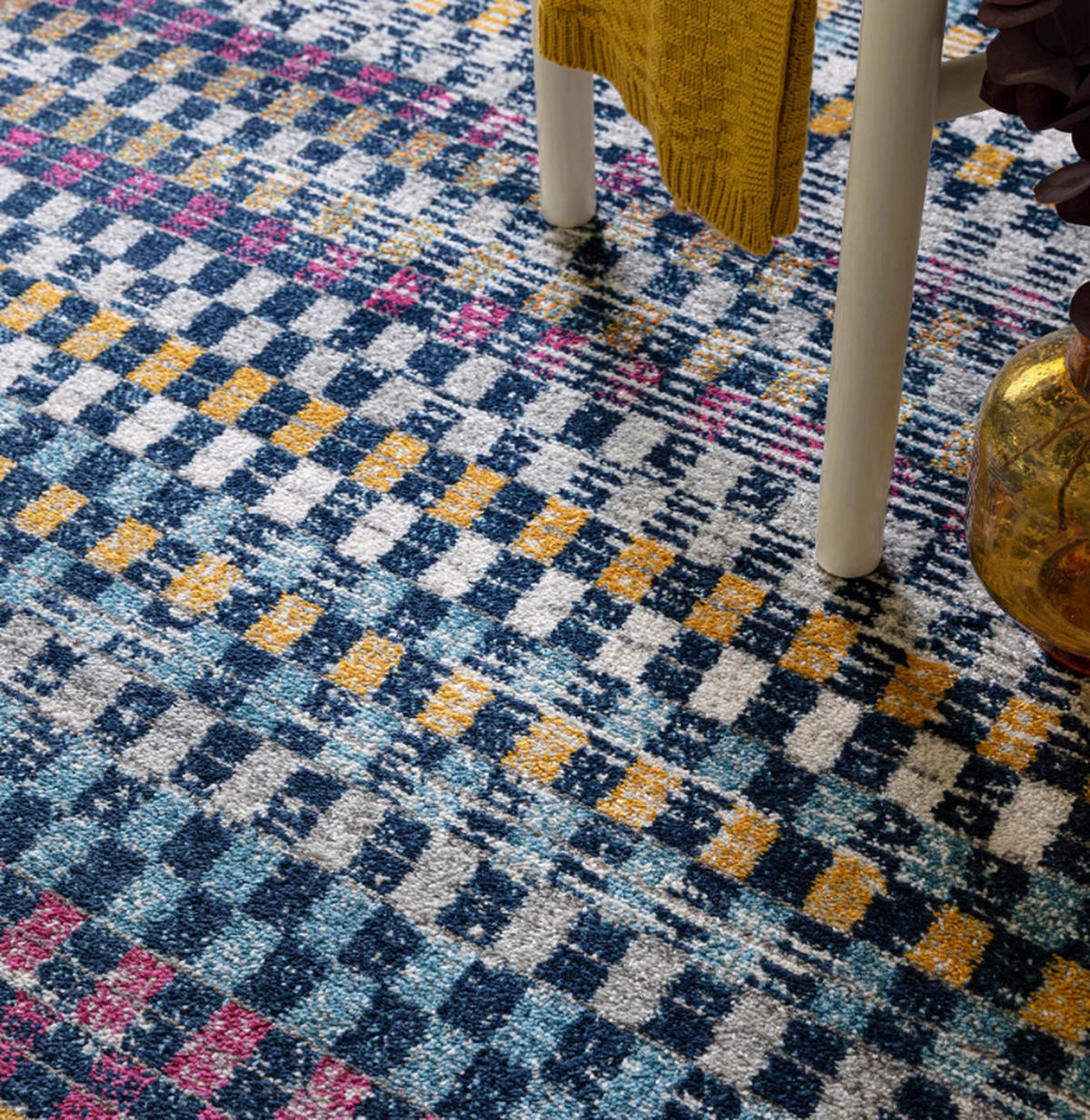 TEPPICH modern Flachgewebe CHESS Mehrfarbig 120 x 170 cm - Multicolor, Textil (120/170cm) - Novatrend