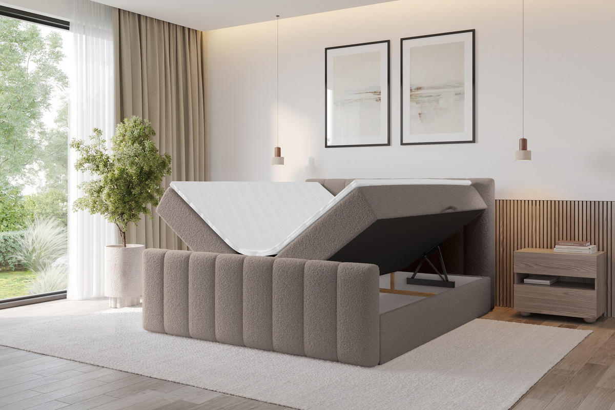 KONTINENTÁLNÍ POSTEL s matrací H3 - OTTA-Z - 120x200 cm Hnědá - hnědá, kompozitní dřevo (120/200cm) - ALTDECOR