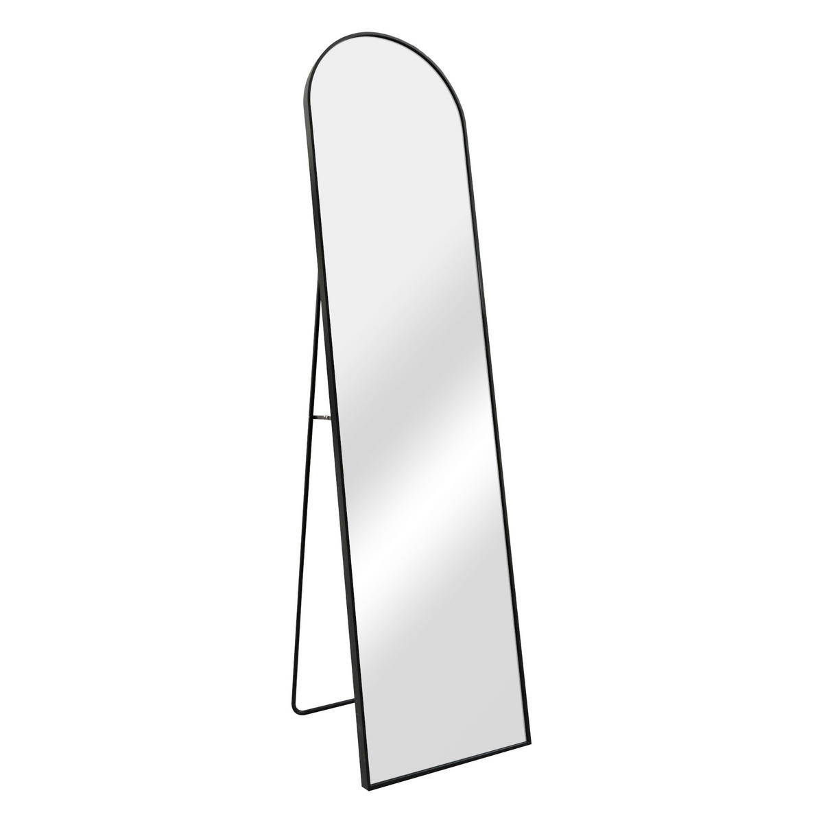 STANDSPIEGEL Bugnara - Schwarz, Glas/Metall (38.4/160/158.4cm) - [en.casa]