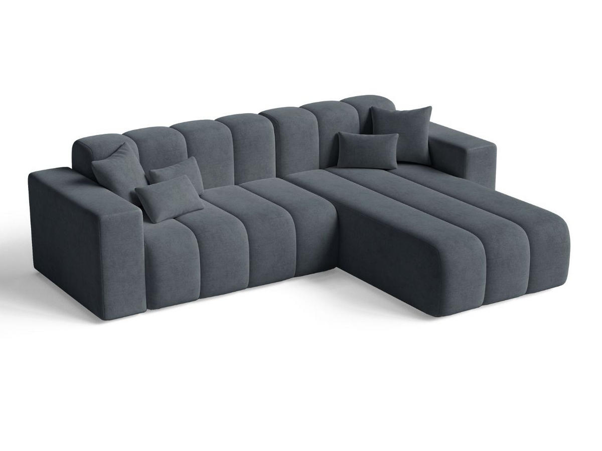 ECKSOFA Nork Dunkelgrau Rechts - Dunkelgrau, Holz/Textil (265/180cm) - Graingold
